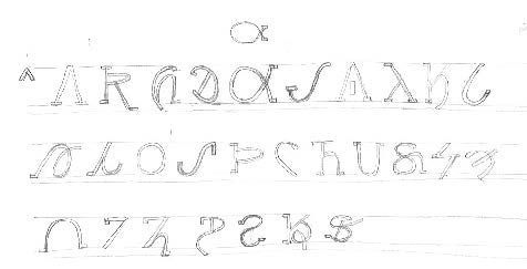 Letters from the new osage alphabet, courtesy College of Design