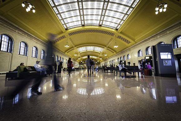 The restored Union Depot waiting room