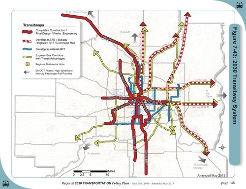 Proposed and completed transit ways