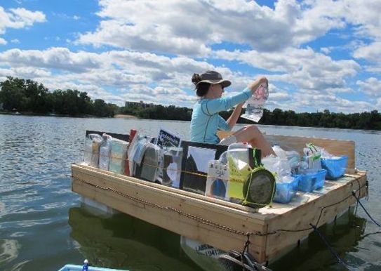 Sarah Peters on her Floating Library, courtesy Floating Library