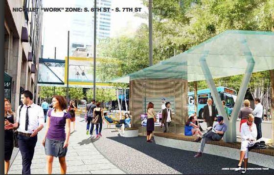 James Corner rendering for Nicollet Mall