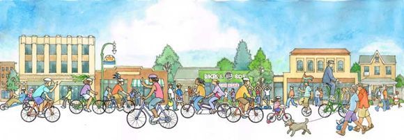 Roberta's sketch of an Open Streets event