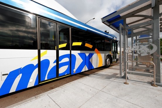 A Max rapid-bus station in Kansas City